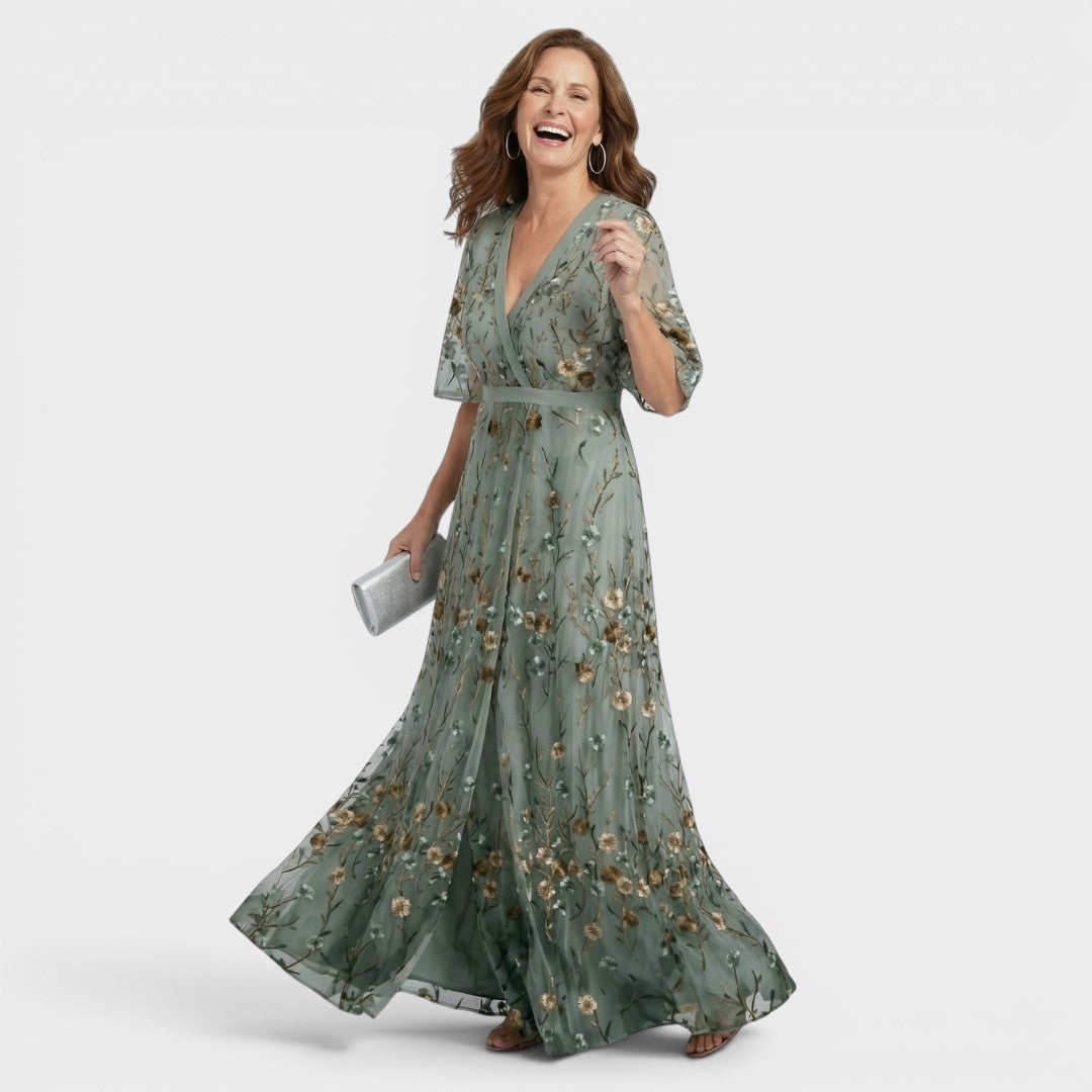 Daniela | Vestido Longo Frente Única Fluido e Elegante Feminino