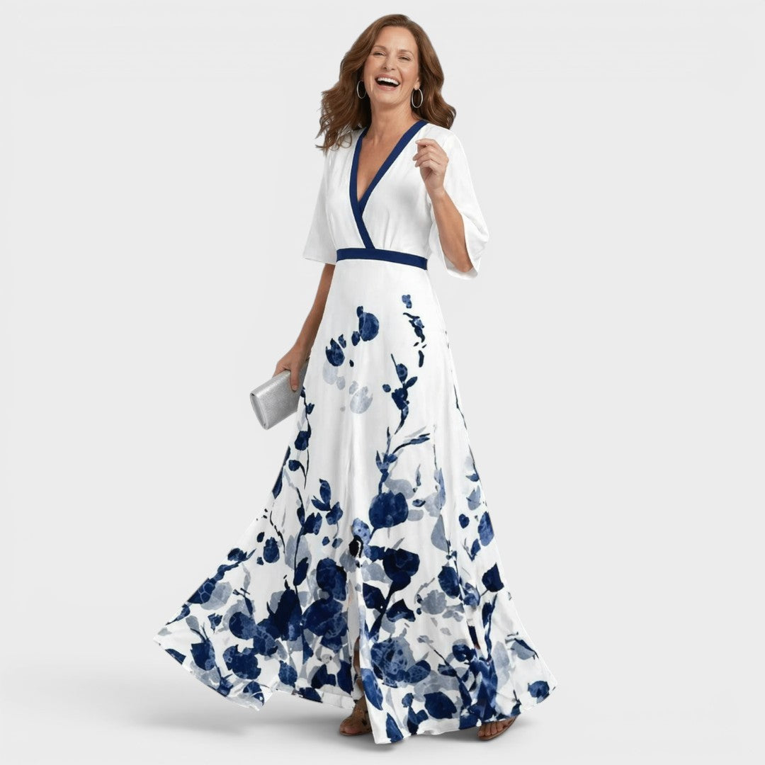 Daniela | Vestido Longo Frente Única Fluido e Elegante Feminino