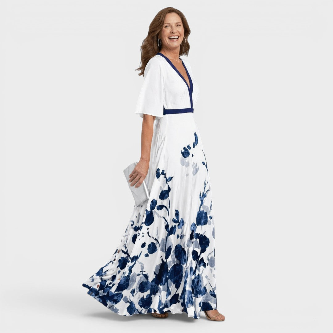 Daniela | Vestido Longo Frente Única Fluido e Elegante Feminino