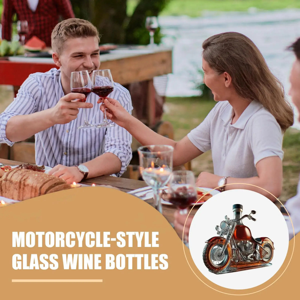 Vintage Motorcycle Whiskey Decanter