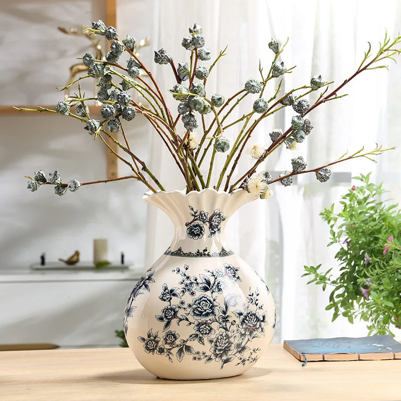 Elegant Floral Ceramic Vase