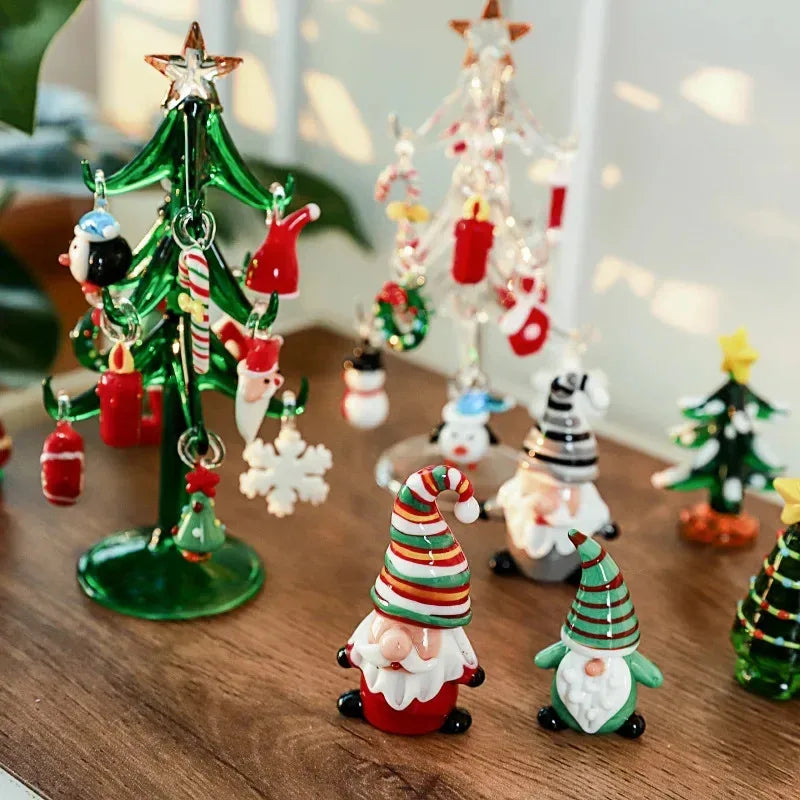 Charming Glass Santa Ornaments