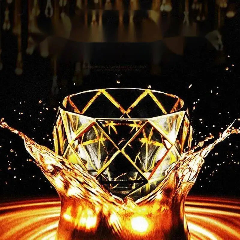 Elegant Gold-Rimmed Crystal Glass
