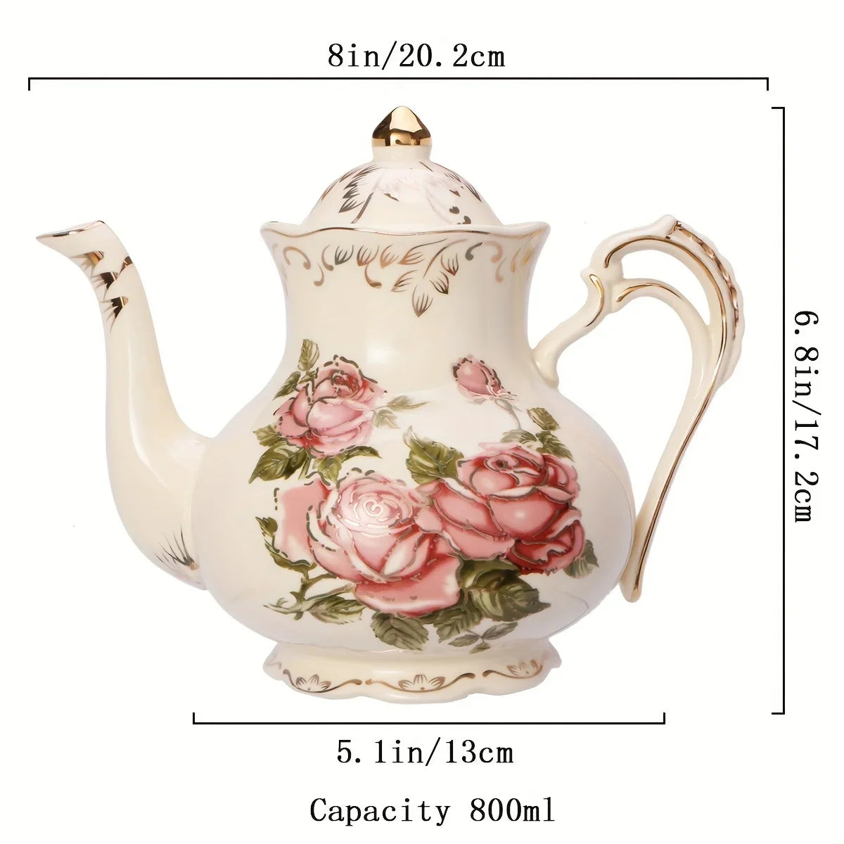 Elegant Ivory Floral Tea Set