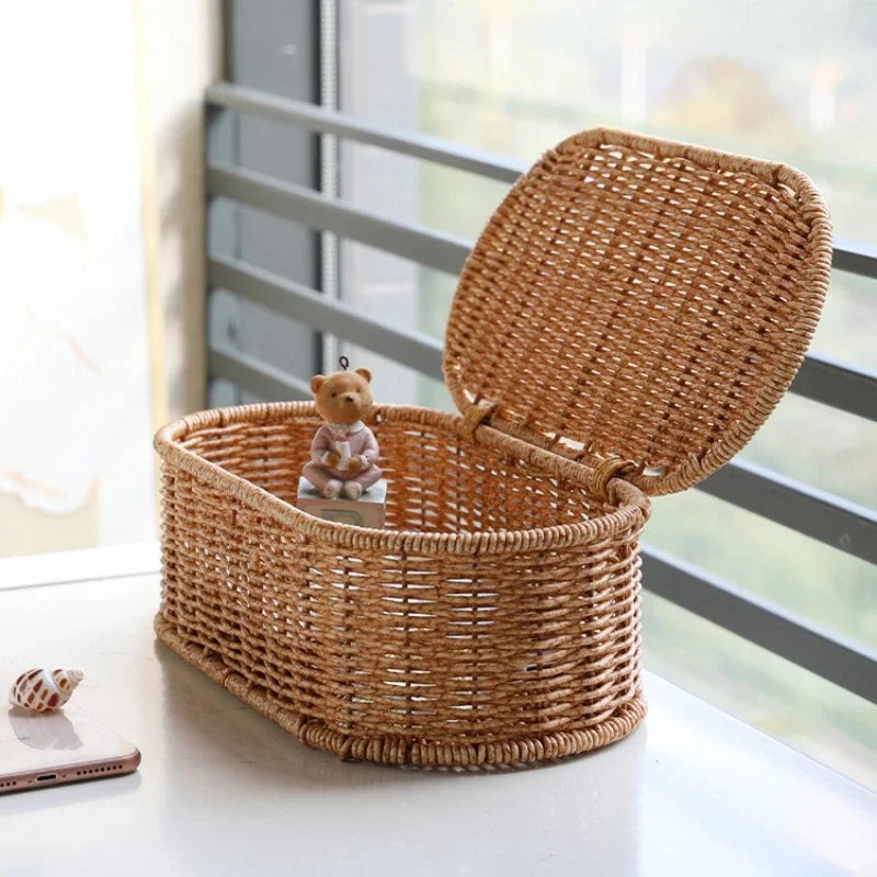 Boho Rattan Storage Basket