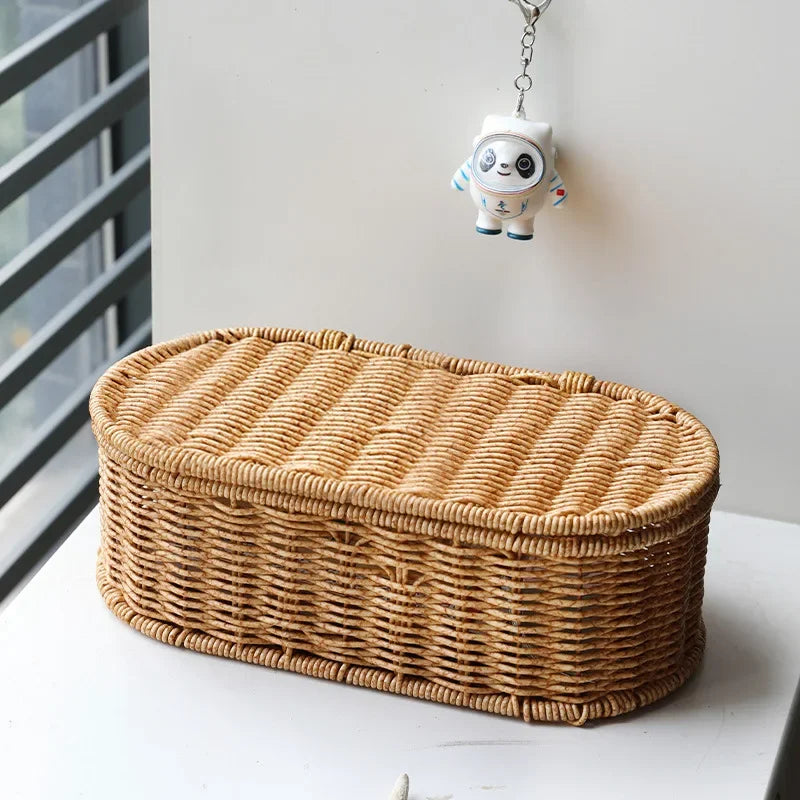 Boho Rattan Storage Basket