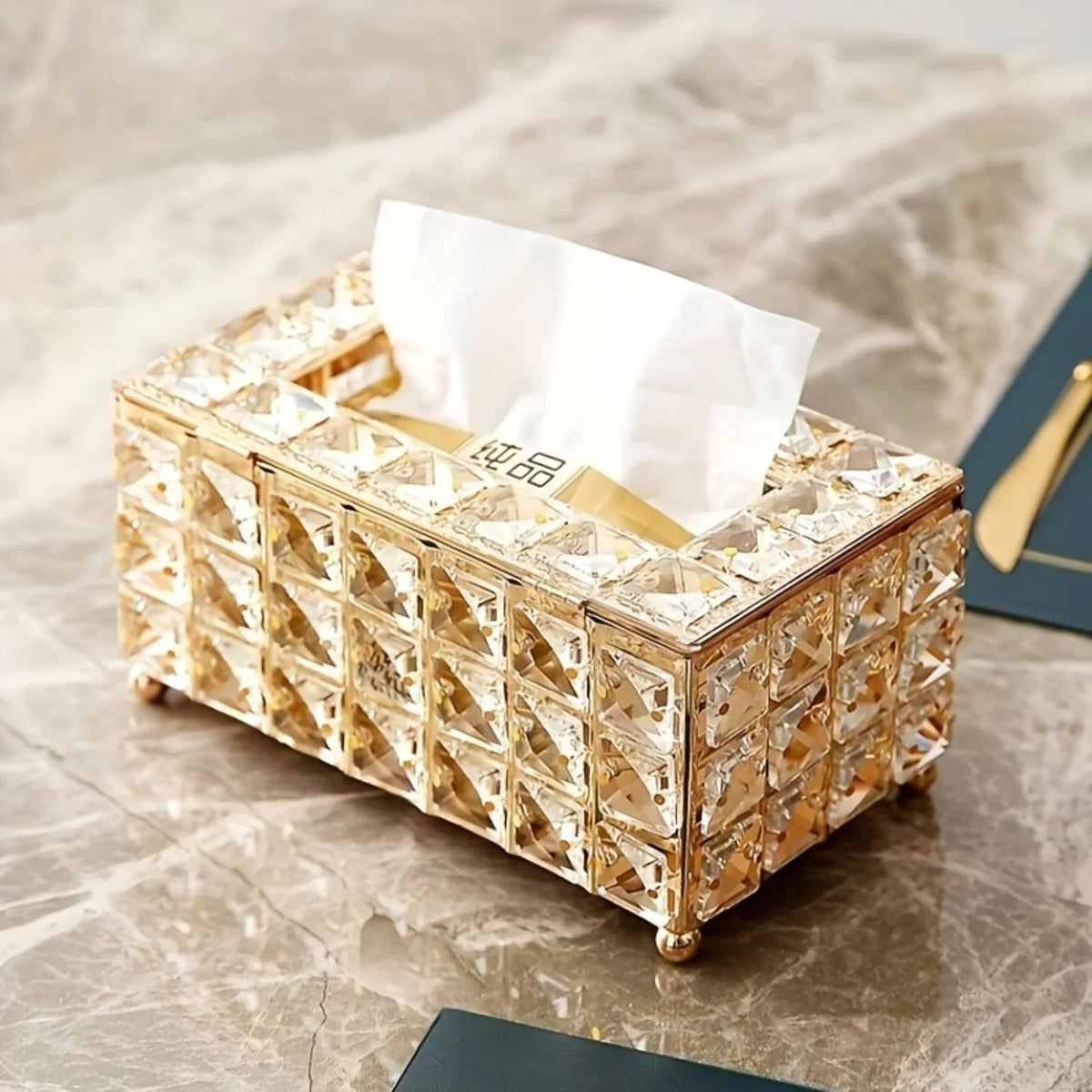 Elegant Crystal Tissue Box