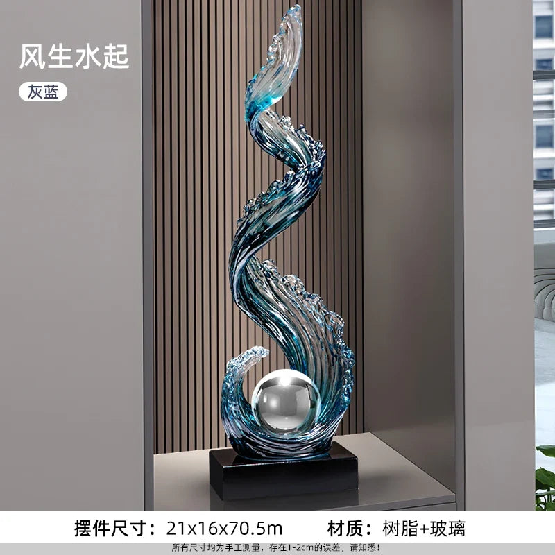 Elegant Blue Resin Sculpture
