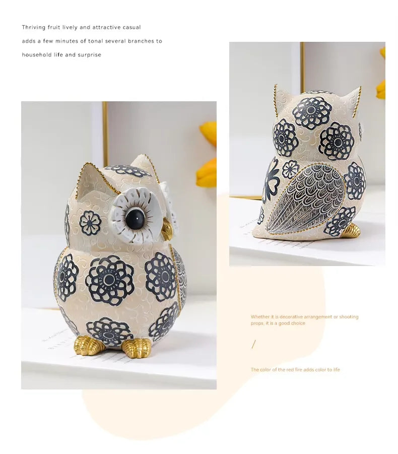 Charming Owl Sculpture Decor