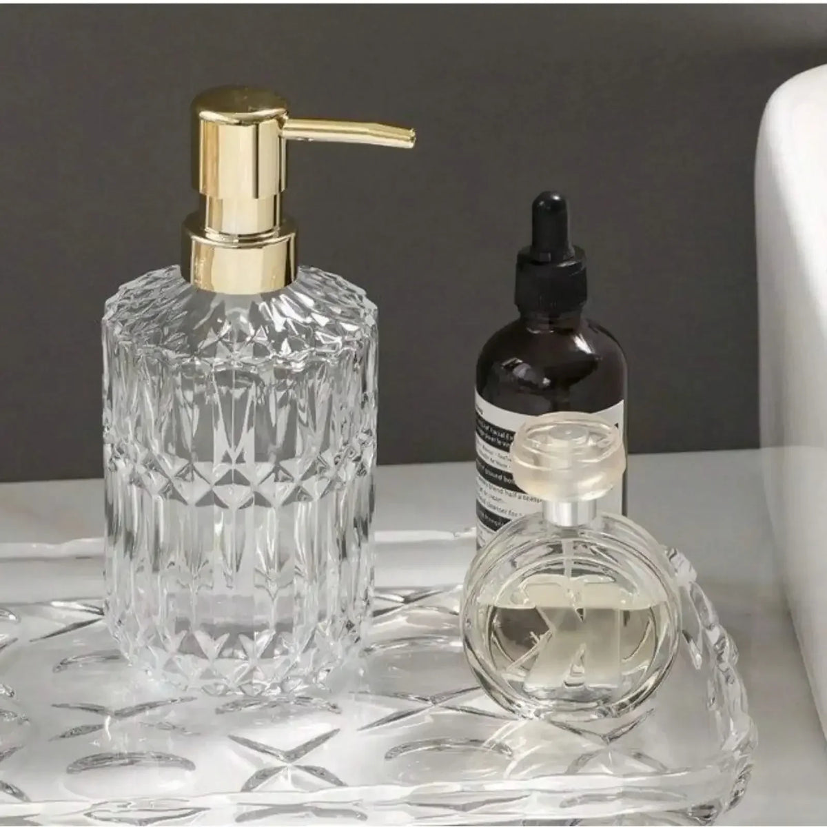 Elegant Glass Soap Dispenser 400ml