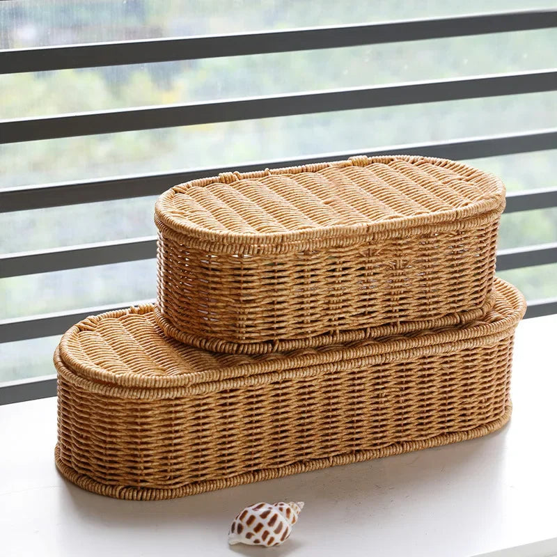 Boho Rattan Storage Basket