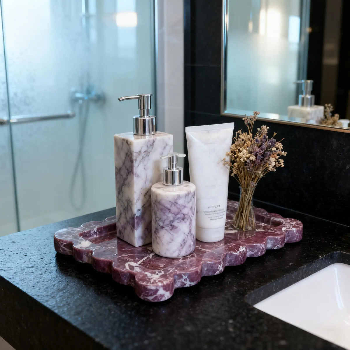 Purple Marble Vanity Tray