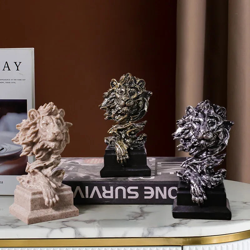 Elegant Resin Lion Sculpture