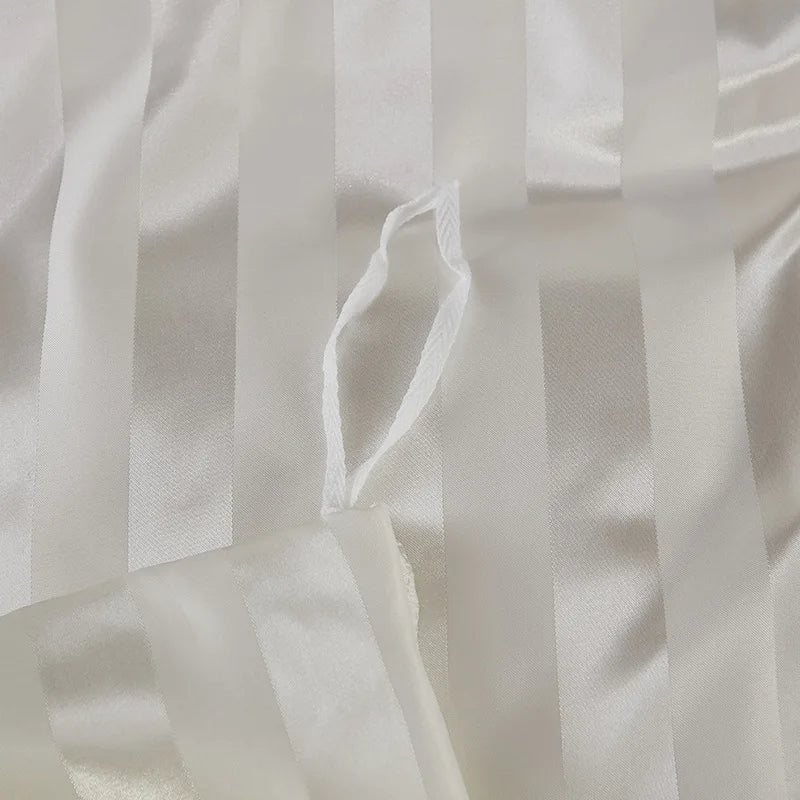 Luxurious Satin Stripe Bedding Set