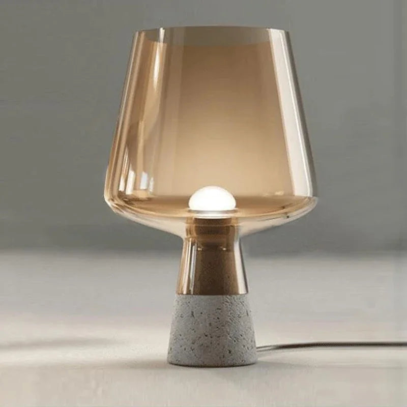 Nordic Glass Floor Lamp with Cement Base