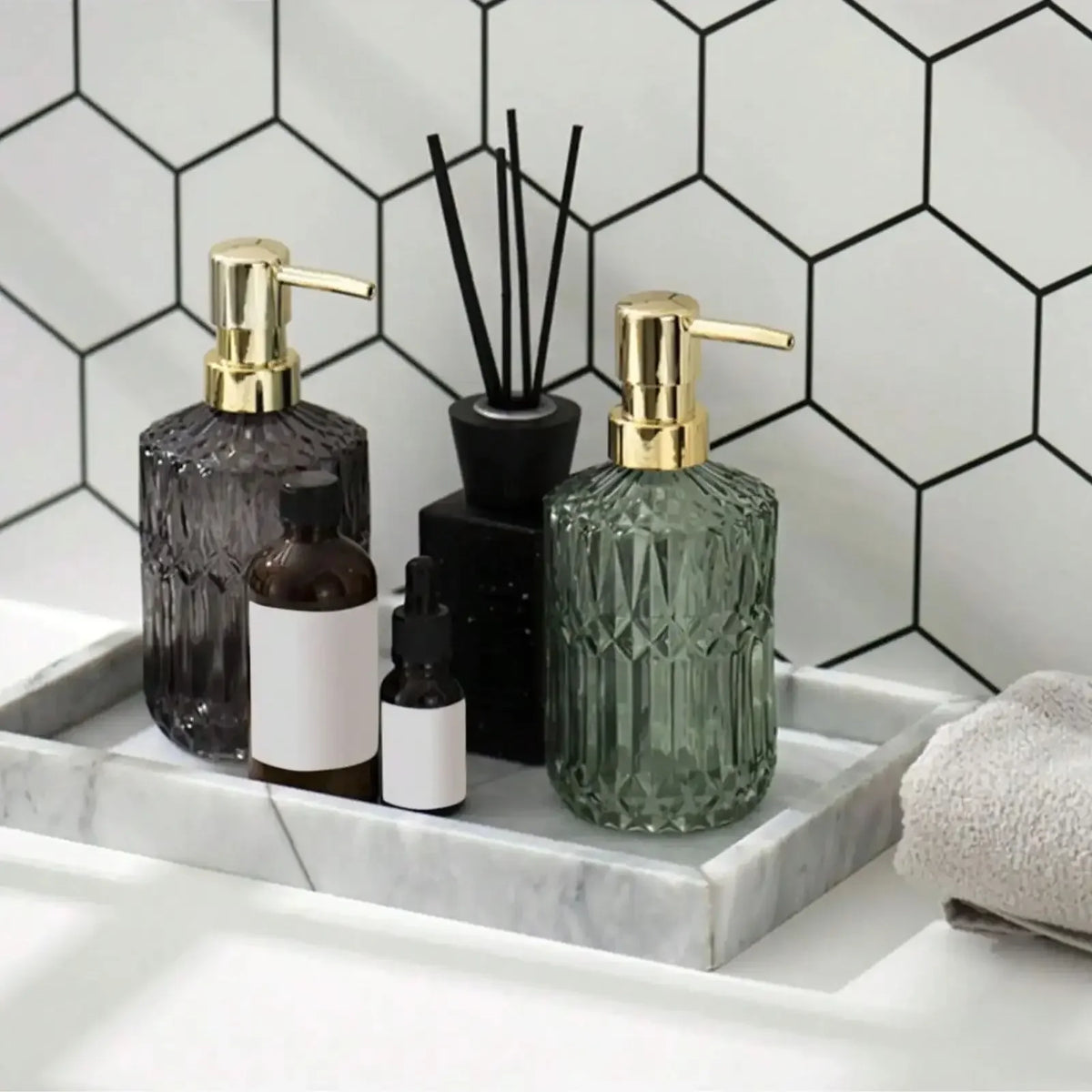 Elegant Glass Soap Dispenser 400ml