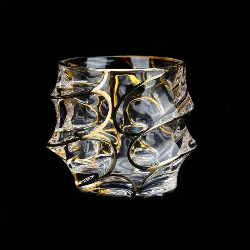 Elegant Gold-Rimmed Crystal Glass