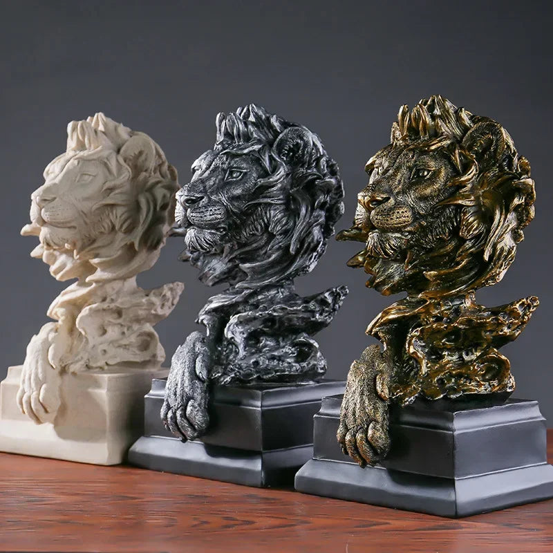 Elegant Resin Lion Sculpture