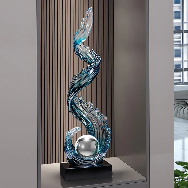 Elegant Blue Resin Sculpture