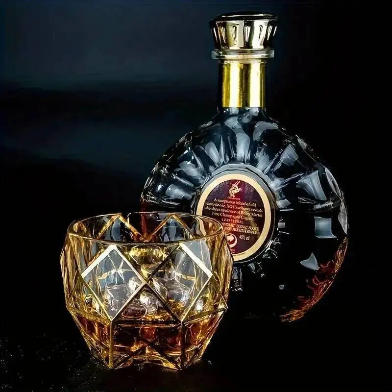 Elegant Gold-Rimmed Crystal Glass