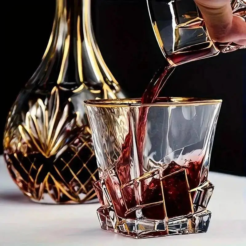 Elegant Gold-Rimmed Crystal Glass