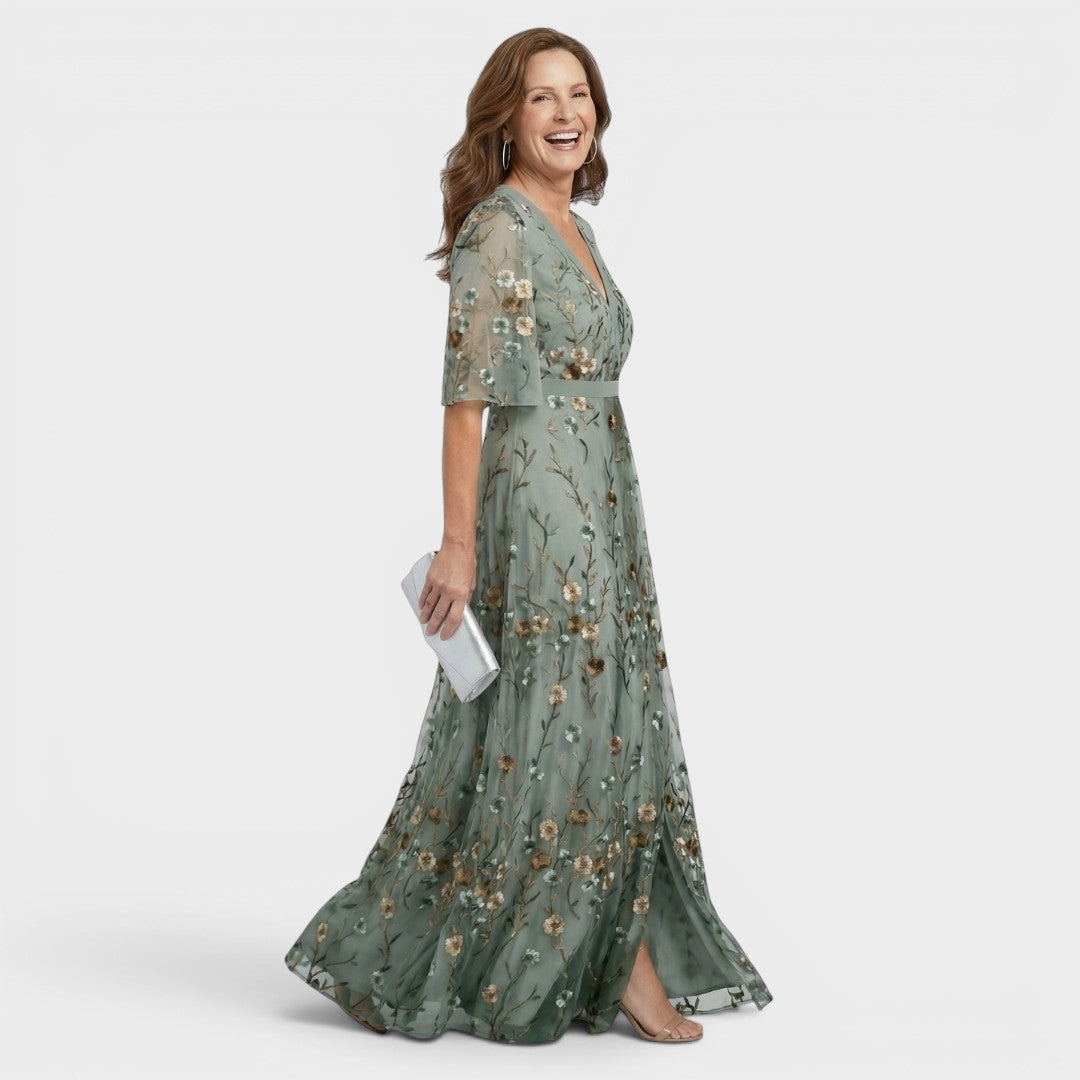 Daniela | Vestido Longo Frente Única Fluido e Elegante Feminino