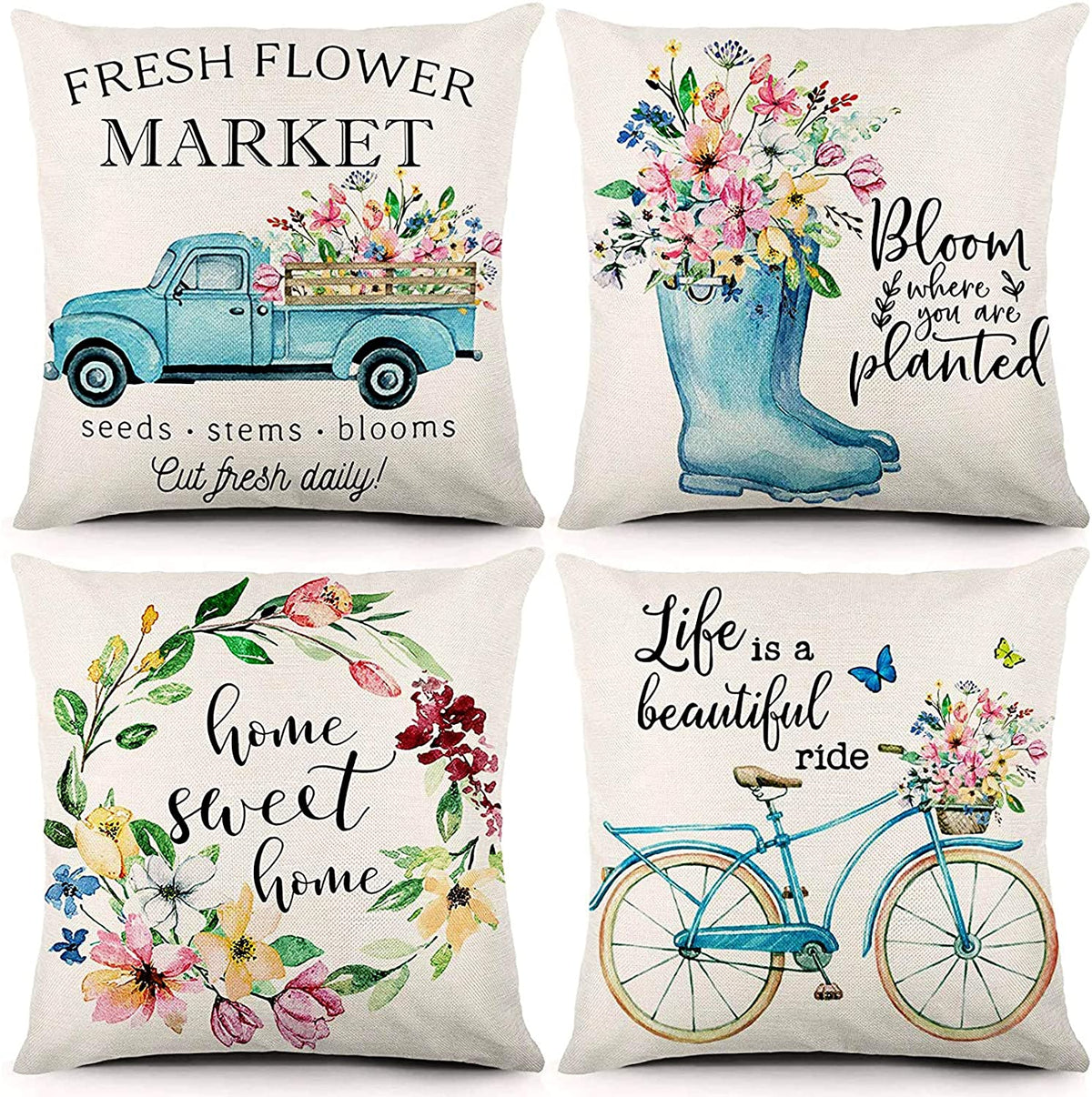 Spring Fresh Floral Cushion Covers – 45 × 45cm