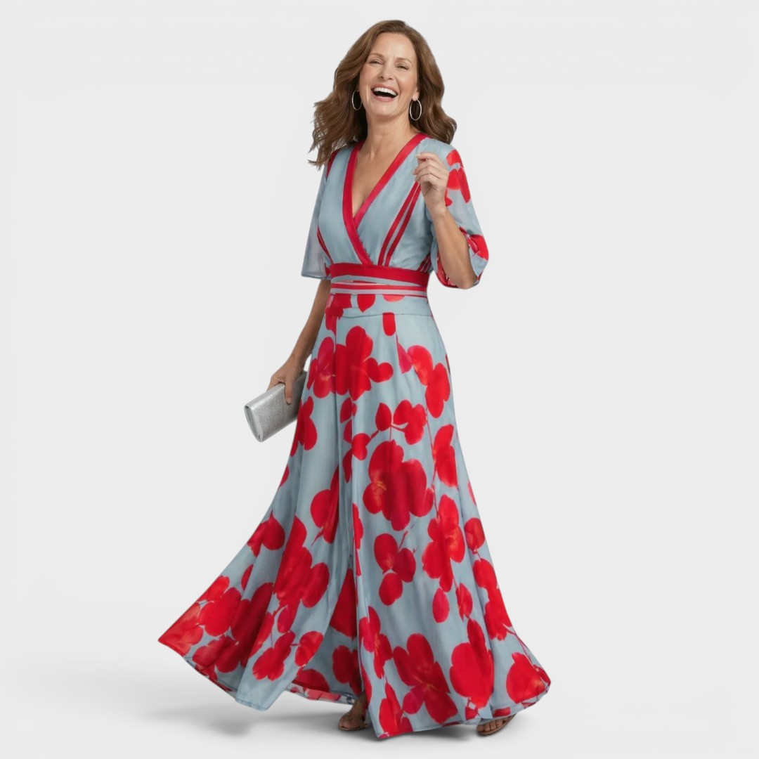 Daniela | Vestido Longo Frente Única Fluido e Elegante Feminino