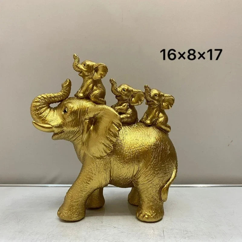 Elephant Family Resin Ornament