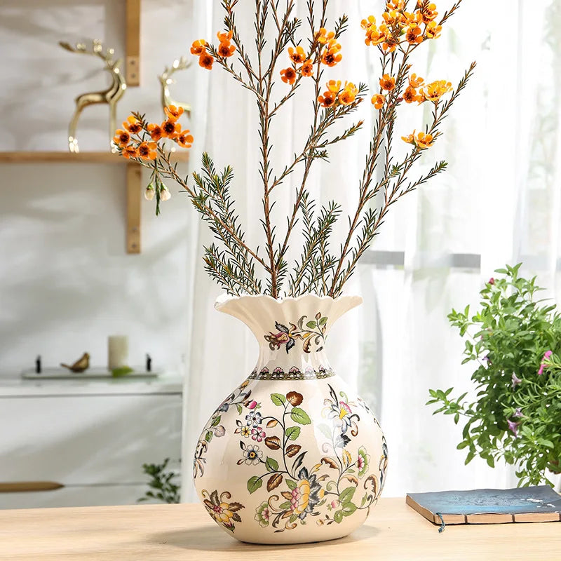 Elegant Floral Ceramic Vase