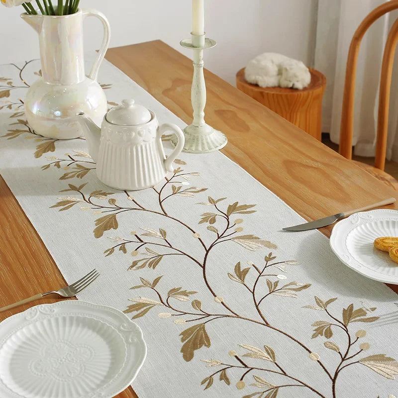 Elegant Embroidered Table Runner