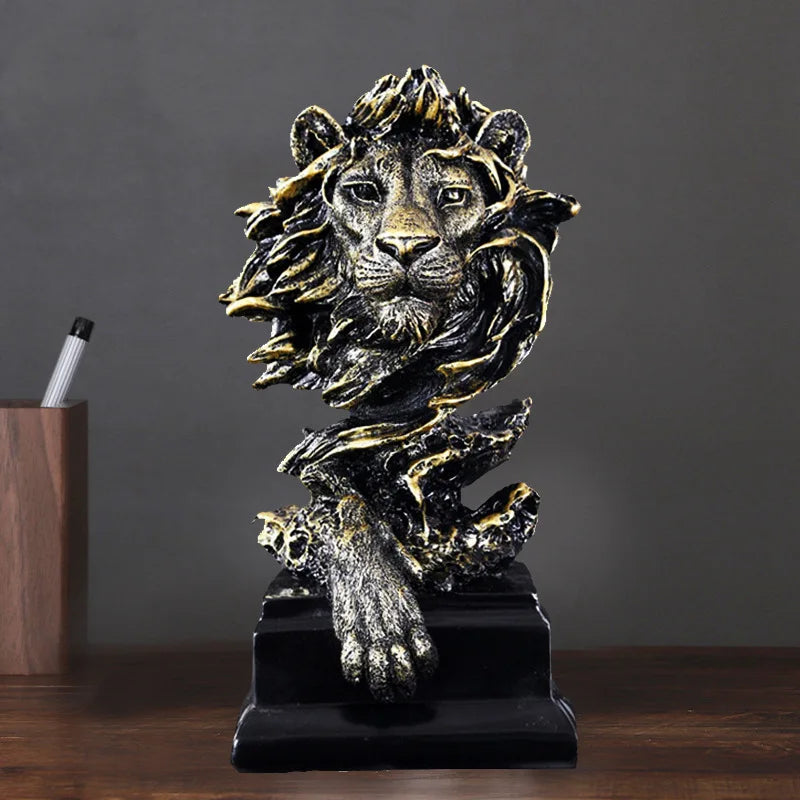 Elegant Resin Lion Sculpture
