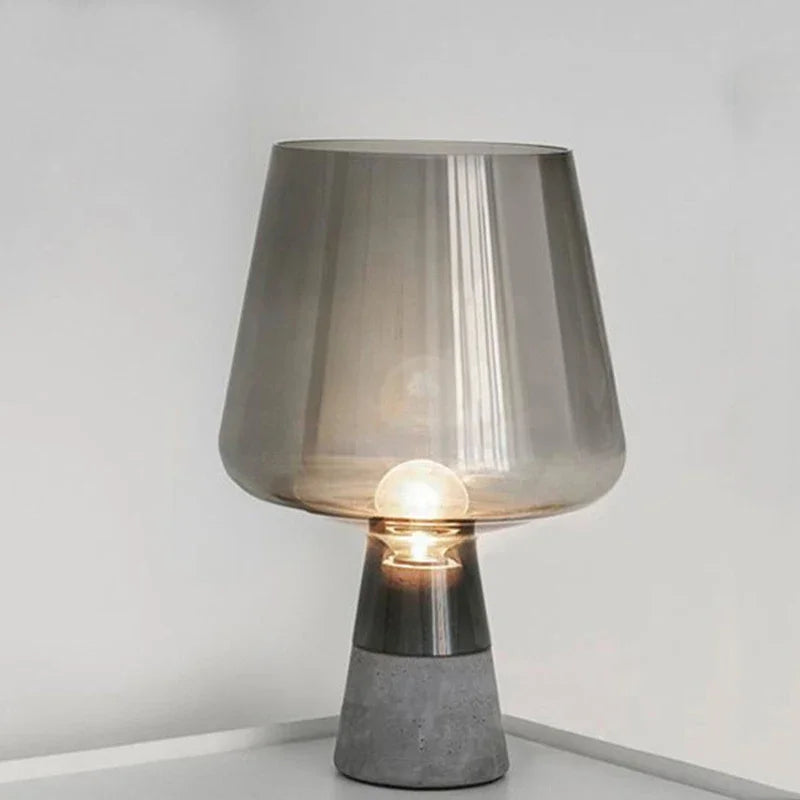 Nordic Glass Floor Lamp with Cement Base