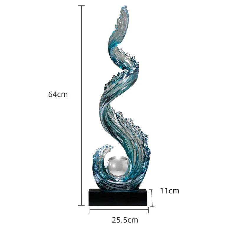 Elegant Blue Resin Sculpture