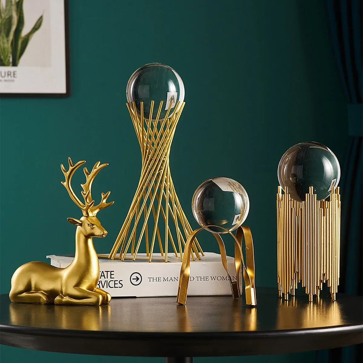 Golden Crystal Decor Set