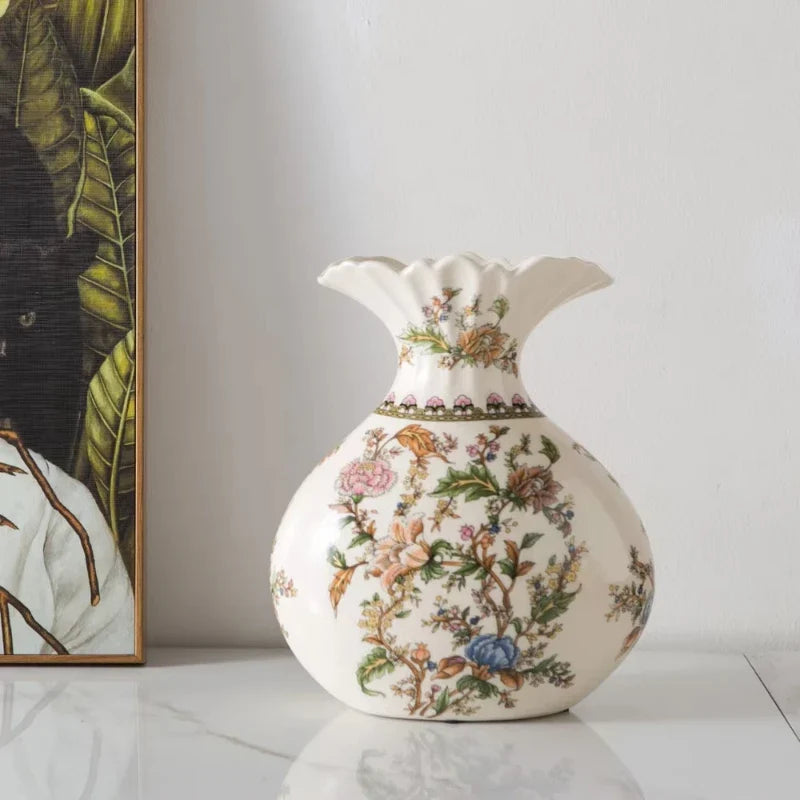 Elegant Floral Ceramic Vase