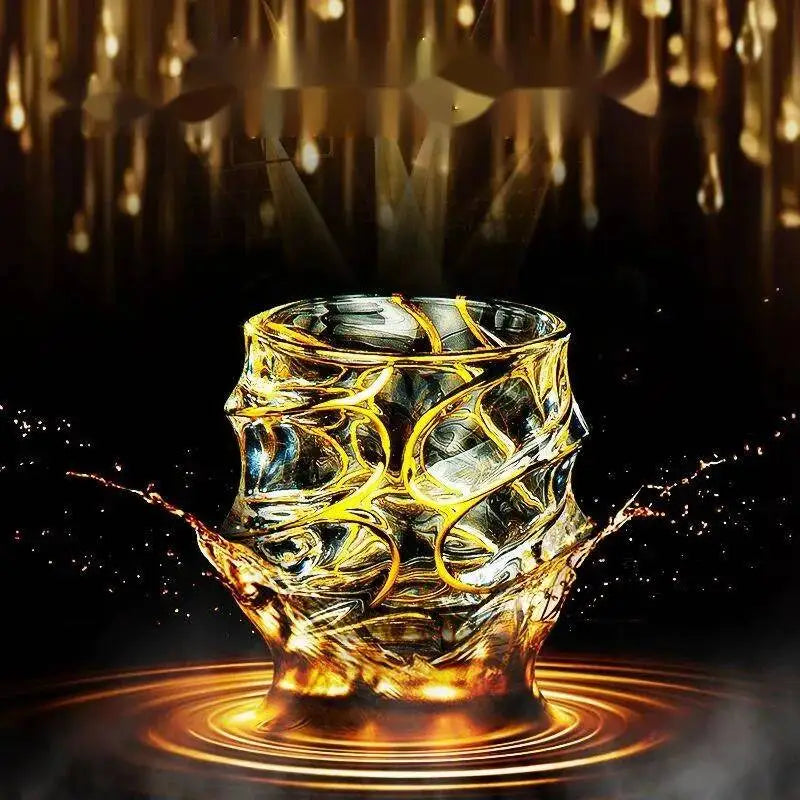 Elegant Gold-Rimmed Crystal Glass