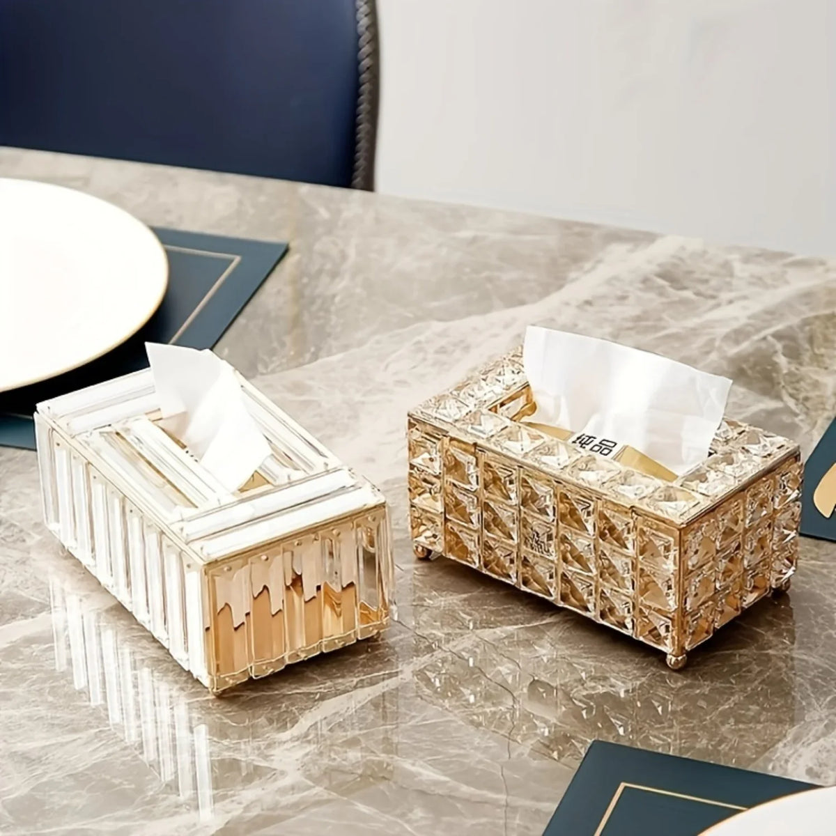 Elegant Crystal Tissue Box