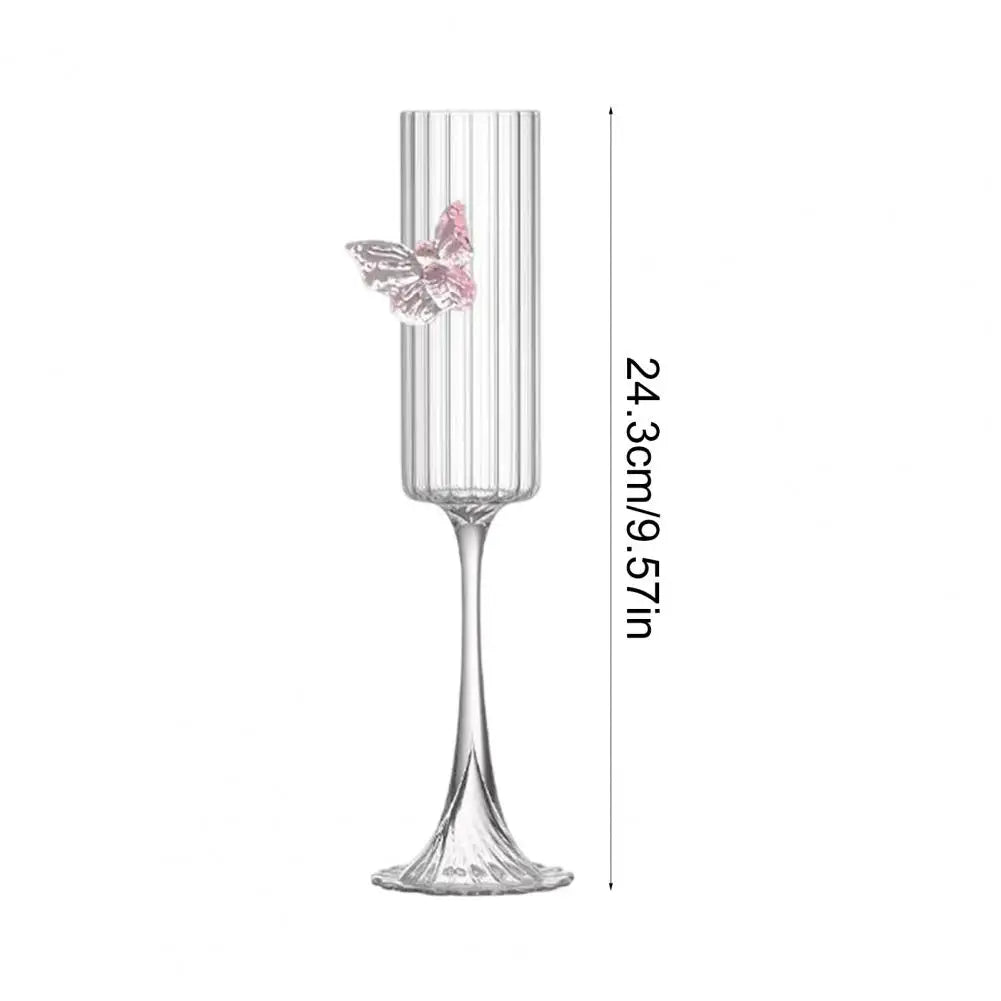 Pink Butterfly Champagne Flutes