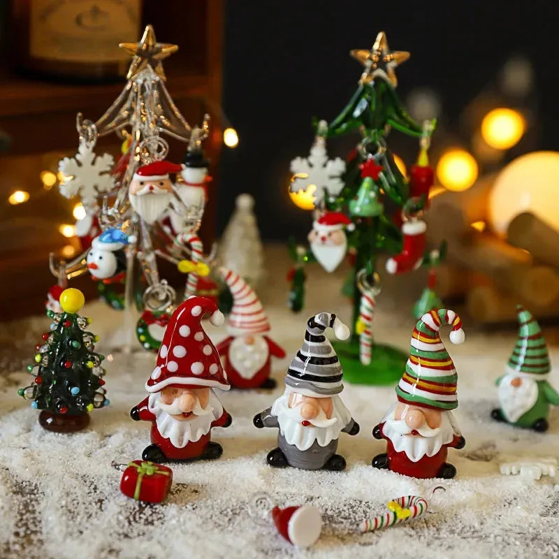 Charming Glass Santa Ornaments