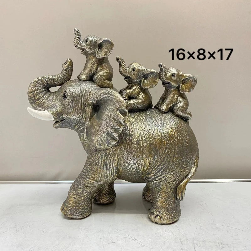 Elephant Family Resin Ornament