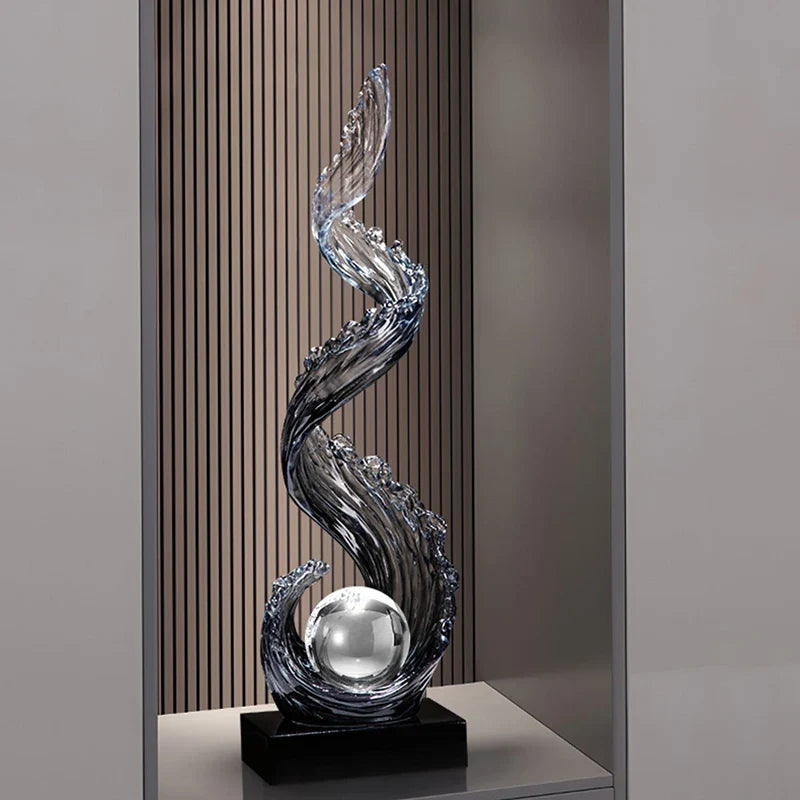 Elegant Blue Resin Sculpture
