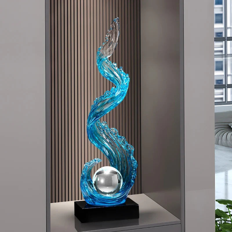 Elegant Blue Resin Sculpture