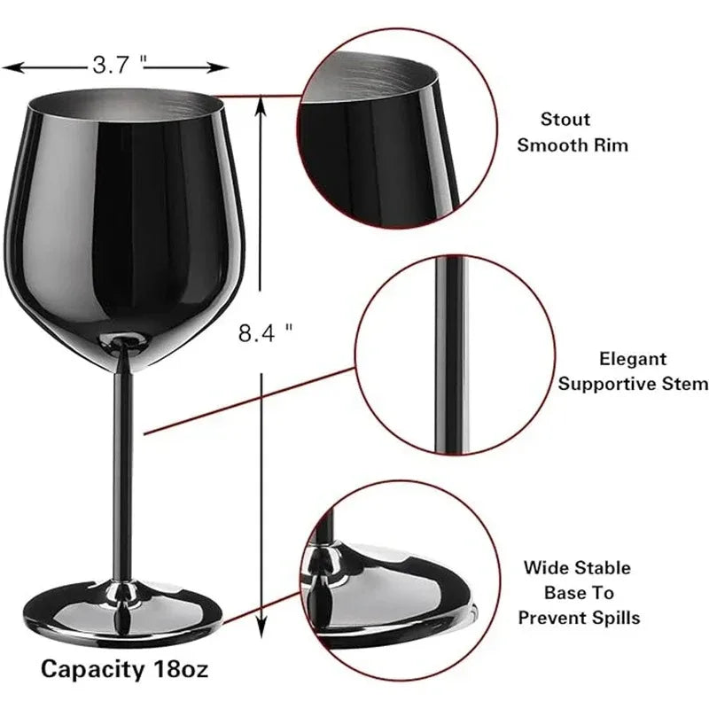 Elegant Stainless Steel Wine Goblet
