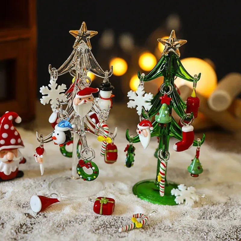 Charming Glass Santa Ornaments