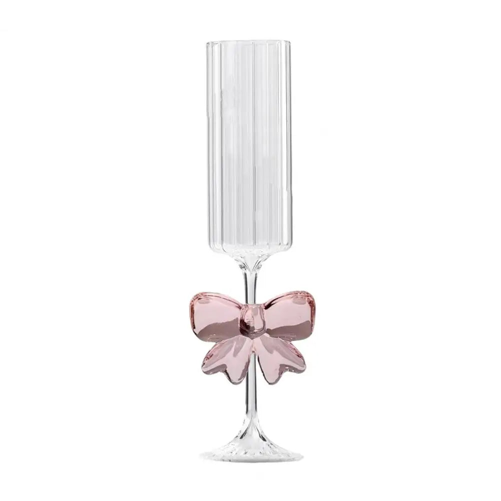 Pink Butterfly Champagne Flutes