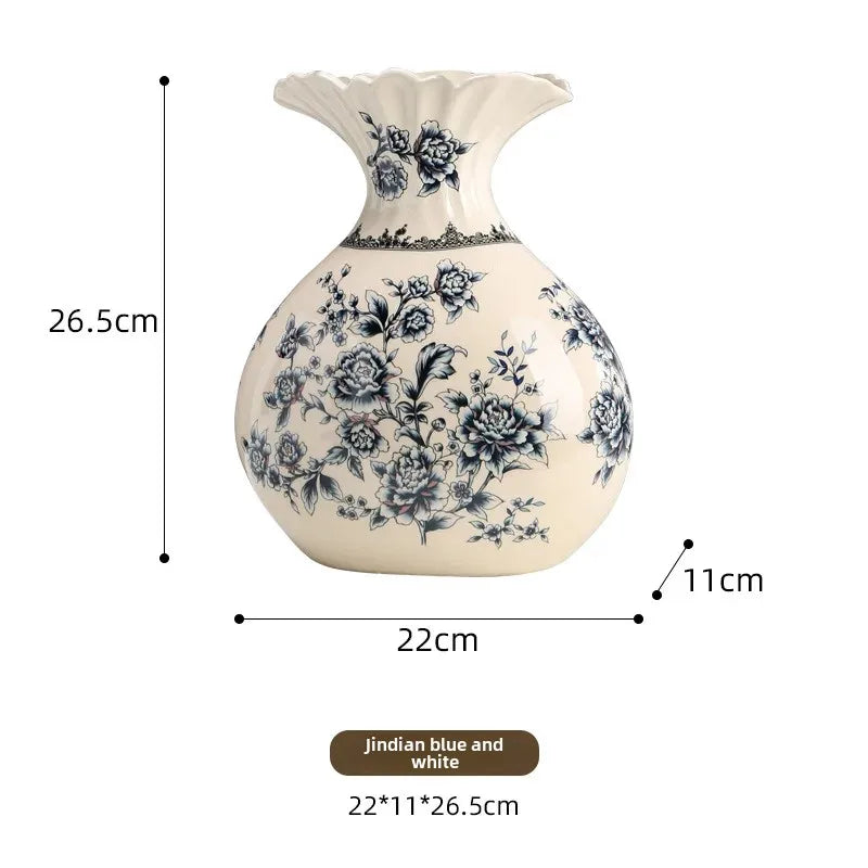 Elegant Floral Ceramic Vase